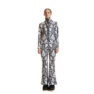 NWT Cynthia Rowley Bonded Ski Suit Womens S Black White Snowsuit Winter